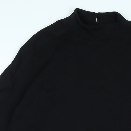 River Island Womens Black Polyester Jumper Dress Size M Mock Neck