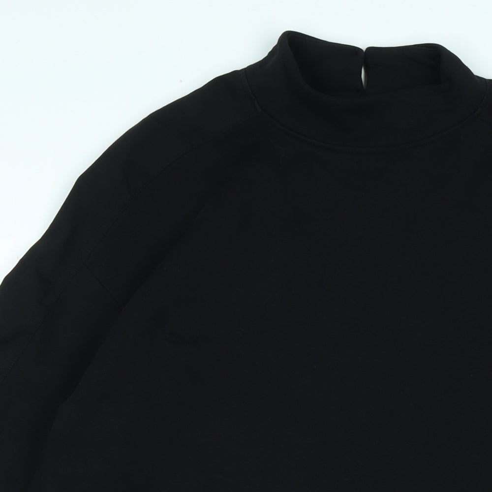 River Island Womens Black Polyester Jumper Dress Size M Mock Neck