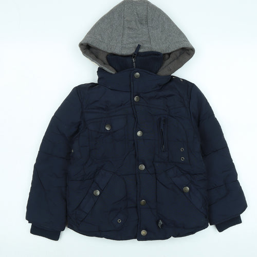 NEXT Boys Blue Quilted Coat Size 5 Years Zip