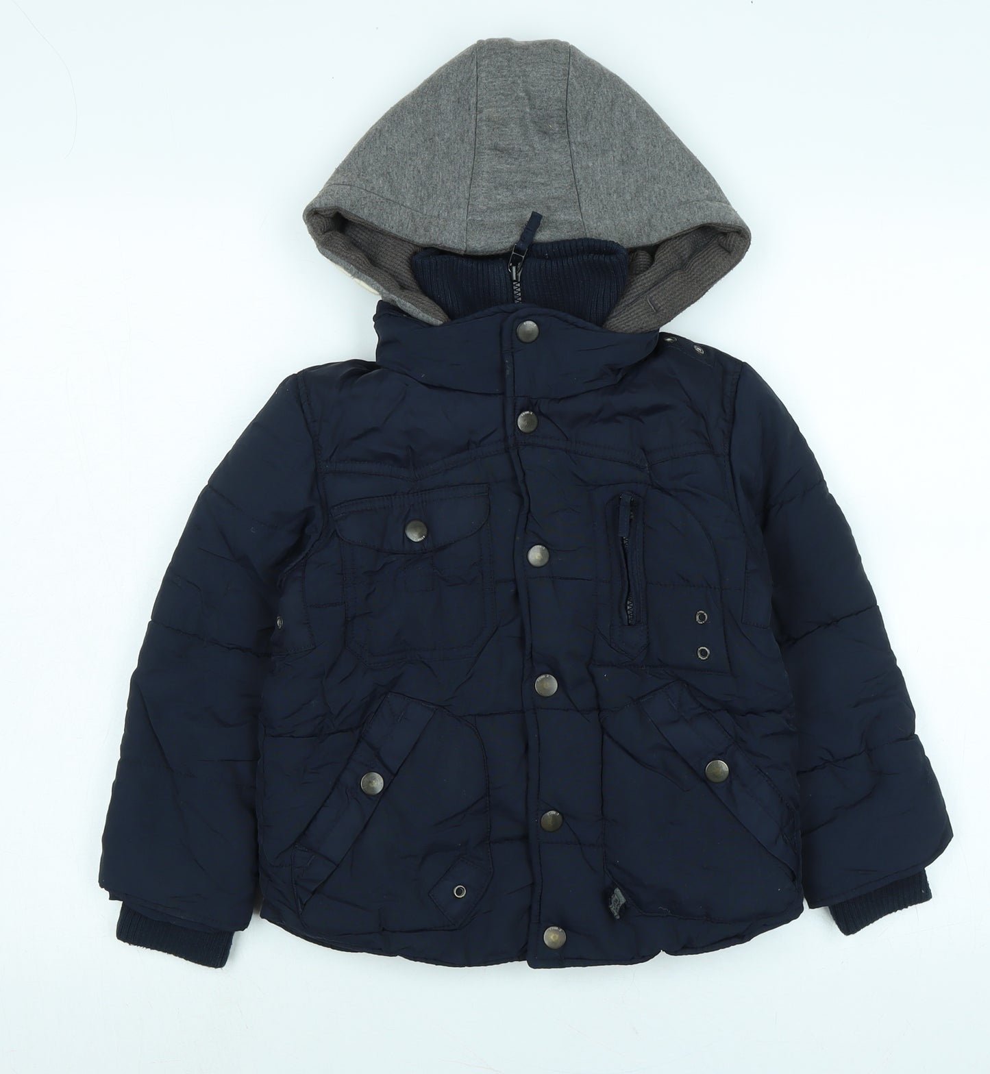 NEXT Boys Blue Quilted Coat Size 5 Years Zip