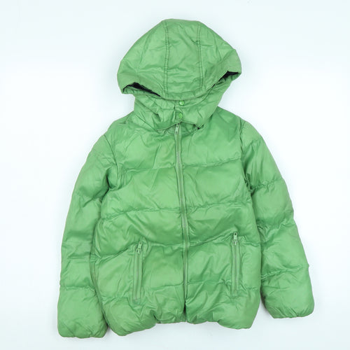 La radoute Boys Green Puffer Jacket Coat Size 6-7 Years Zip