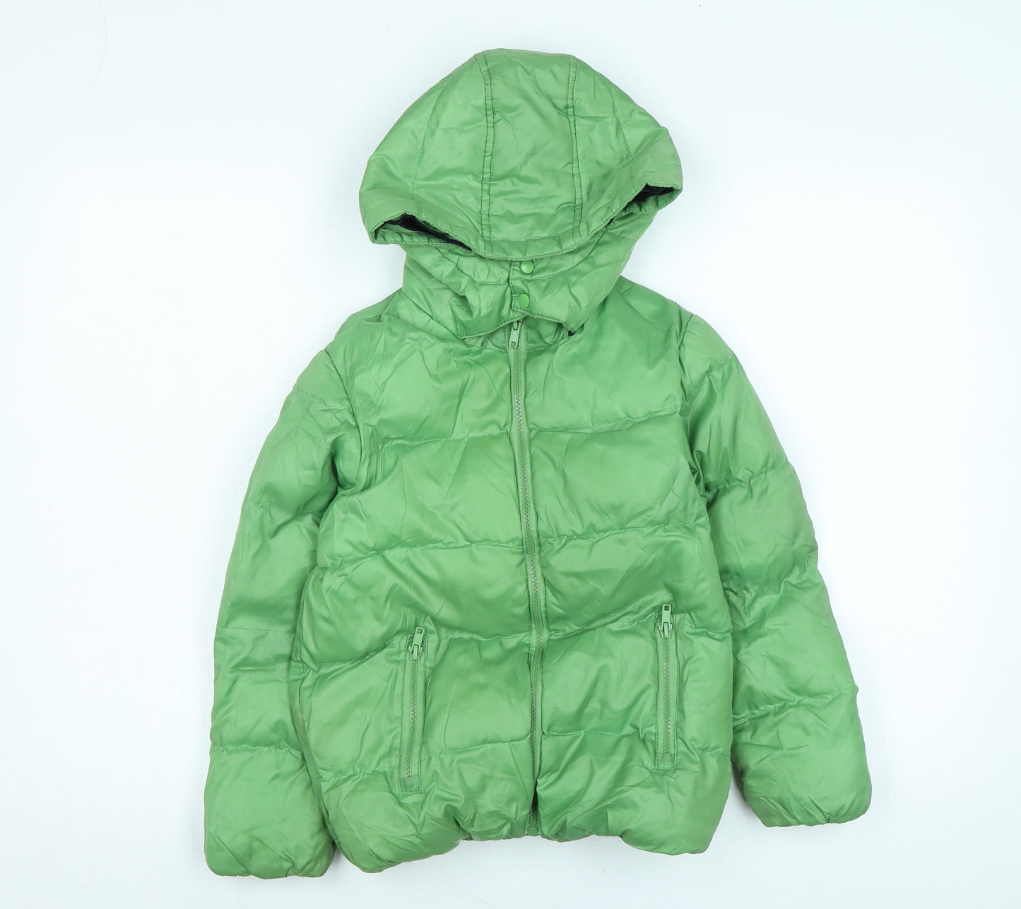 La radoute Boys Green Puffer Jacket Coat Size 6-7 Years Zip