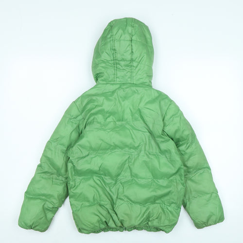 La radoute Boys Green Puffer Jacket Coat Size 6-7 Years Zip