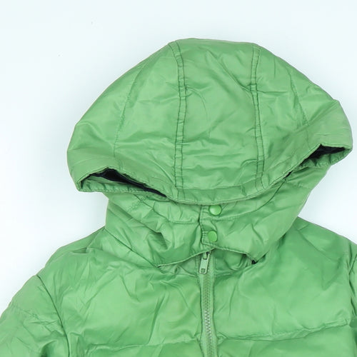 La radoute Boys Green Puffer Jacket Coat Size 6-7 Years Zip