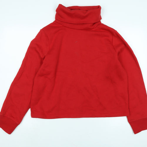 Zara Womens Red Polyester Pullover Sweatshirt Size L