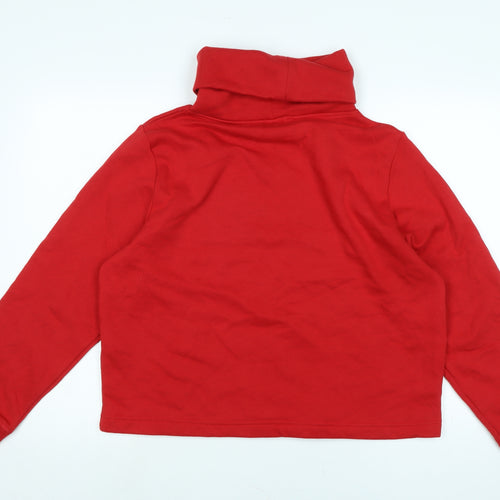 Zara Womens Red Polyester Pullover Sweatshirt Size L