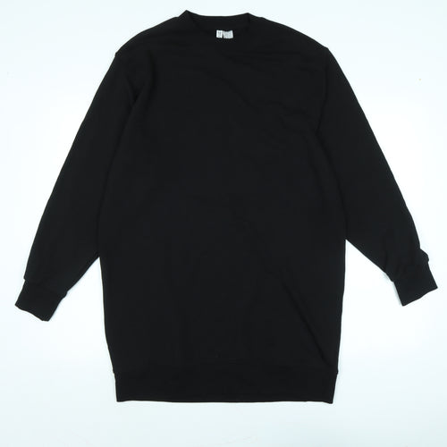 Divided Womens Black Polyester Jumper Dress Size S Crew Neck