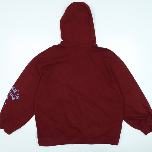 Divided Womens Red Cotton Pullover Hoodie Size S