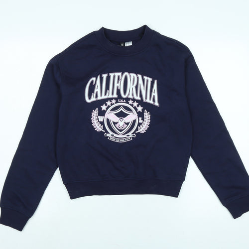 Divided Womens Blue Polyester Pullover Sweatshirt Size XS
