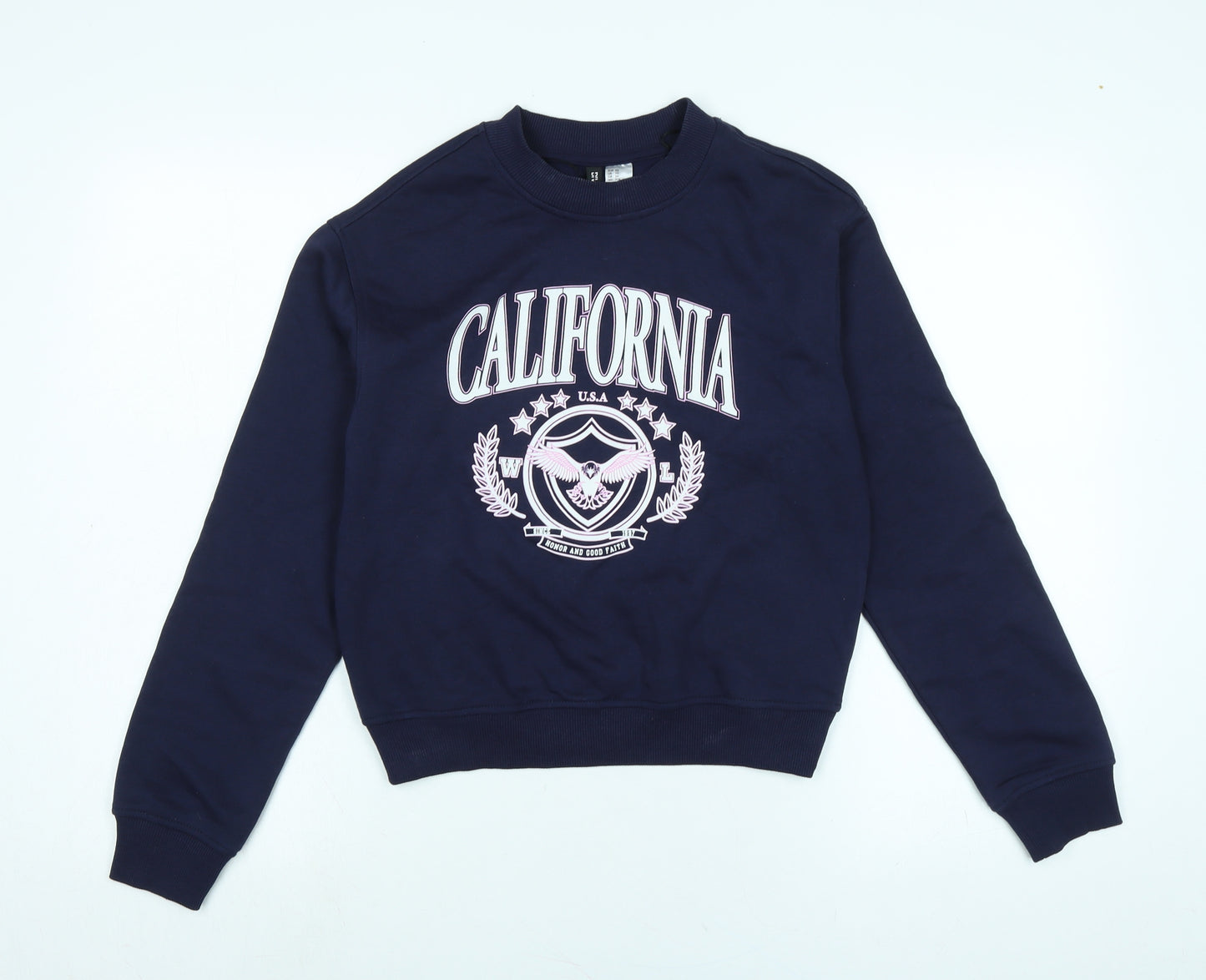 Divided Womens Blue Polyester Pullover Sweatshirt Size XS