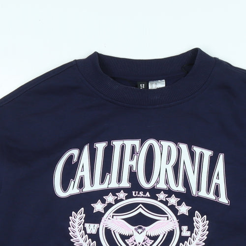 Divided Womens Blue Polyester Pullover Sweatshirt Size XS