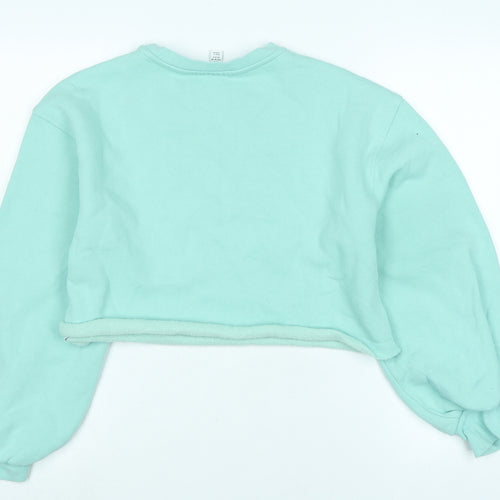 Topshop Womens Green Polyester Pullover Sweatshirt Size S