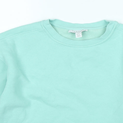 Topshop Womens Green Polyester Pullover Sweatshirt Size S