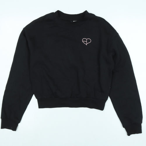 Divided Womens Black Polyester Pullover Sweatshirt Size XS