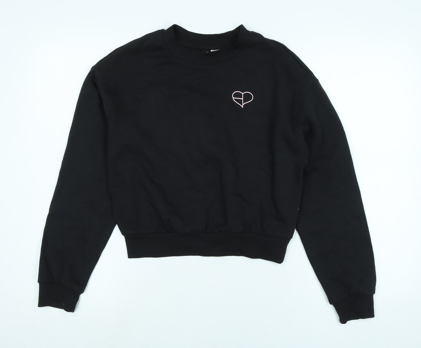 Divided Womens Black Polyester Pullover Sweatshirt Size XS