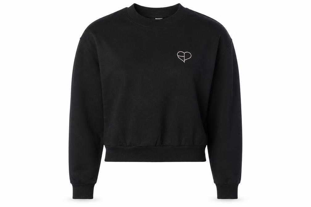 Front view of Divided women’s black polyester pullover sweatshirt, size XS
