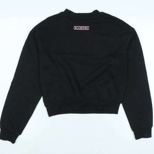 Divided Womens Black Polyester Pullover Sweatshirt Size XS