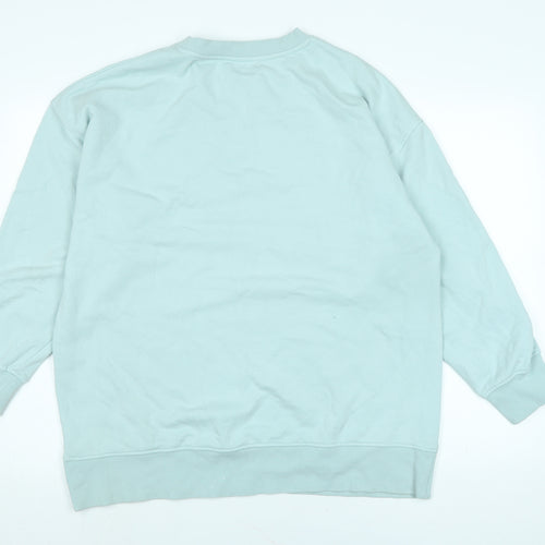 Zara Womens Green Cotton Pullover Sweatshirt Size M