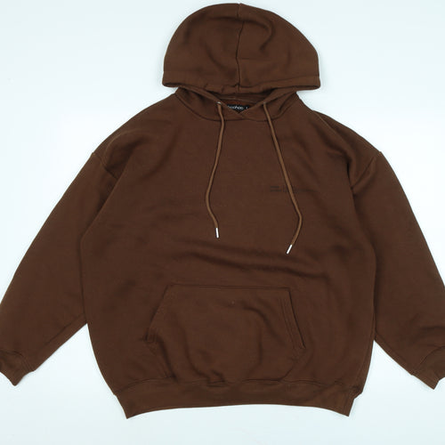 Boohoo Womens Brown Polyester Pullover Hoodie Size S