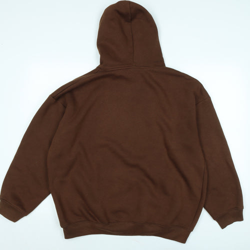 Boohoo Womens Brown Polyester Pullover Hoodie Size S