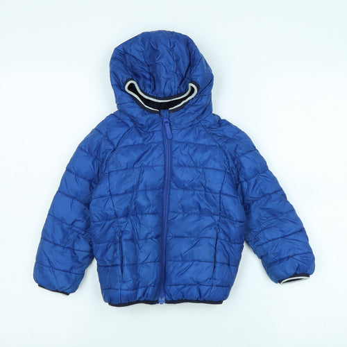 NEXT Boys Blue Puffer Jacket Coat Size 2-3 Years Zip