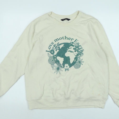 Marks and Spencer Womens Ivory Polyester Pullover Sweatshirt Size 14