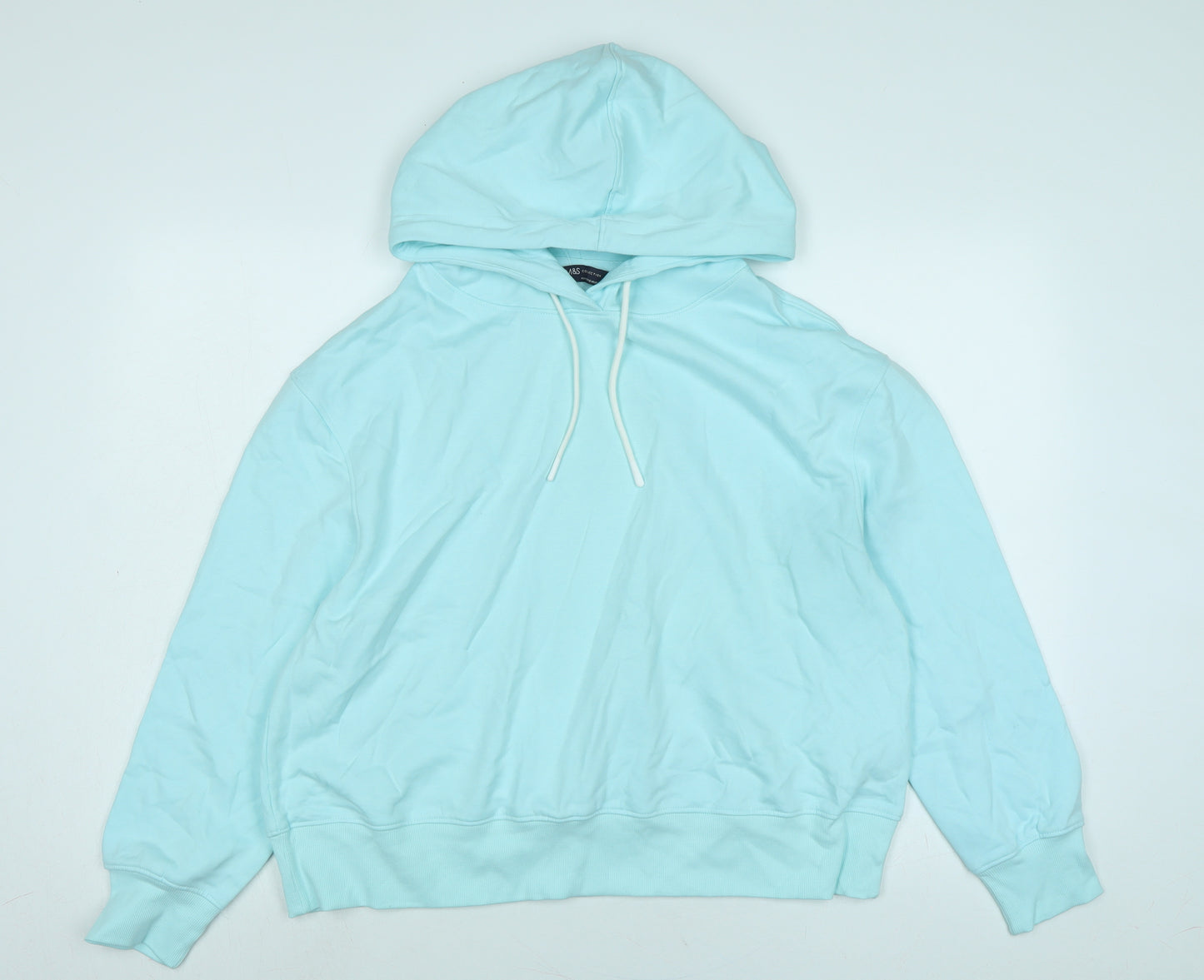 Marks and Spencer Womens Green Polyester Pullover Hoodie Size 14