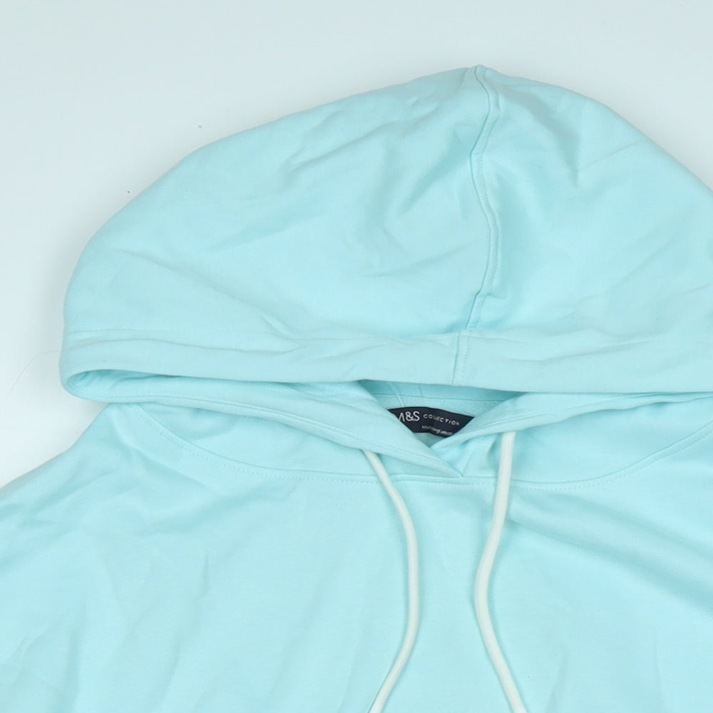 Marks and Spencer Womens Green Polyester Pullover Hoodie Size 14