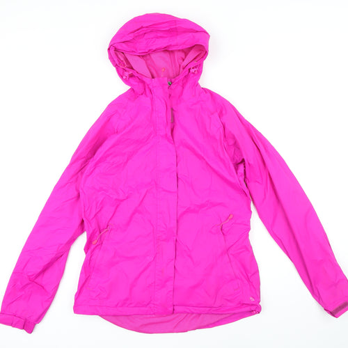 Zakiti Womens Pink Rain Coat Jacket Size 12 Zip