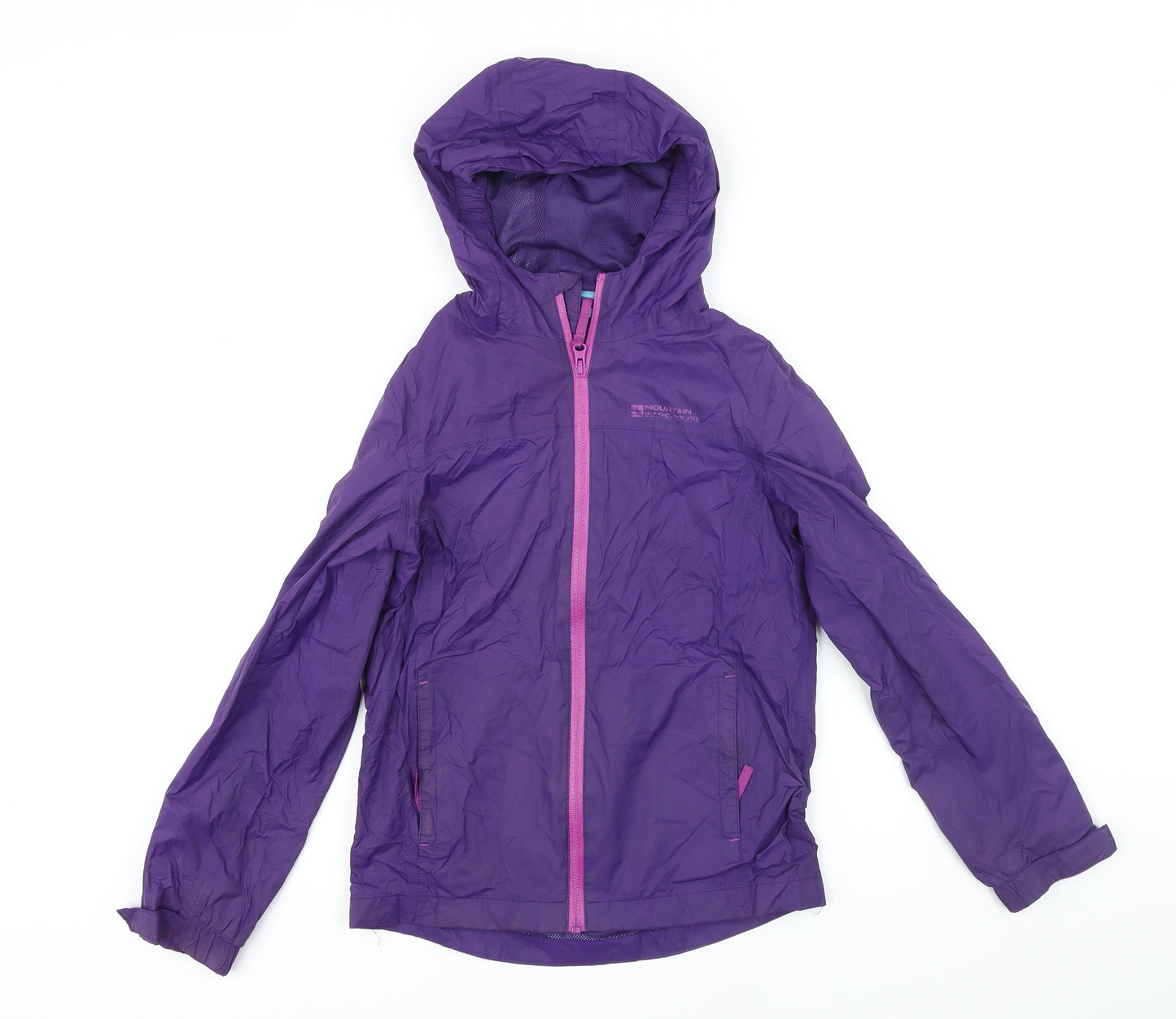 Mountain Warehouse Girls Purple Rain Coat Jacket Size 11-12 Years Zip