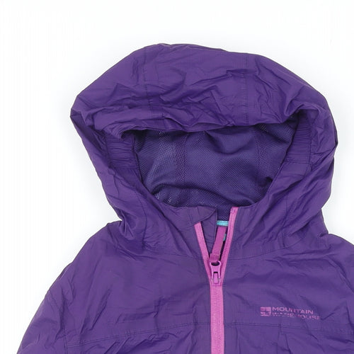 Mountain Warehouse Girls Purple Rain Coat Jacket Size 11-12 Years Zip