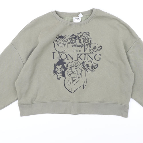 Disney Womens Green Cotton Pullover Sweatshirt Size M