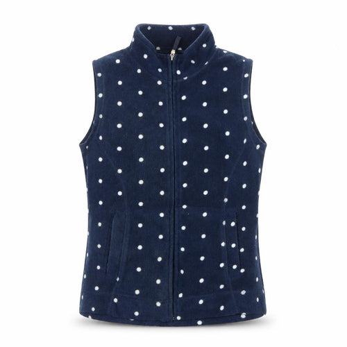 Isle Womens Blue Polka Dot Gilet Waistcoat Size S Zip