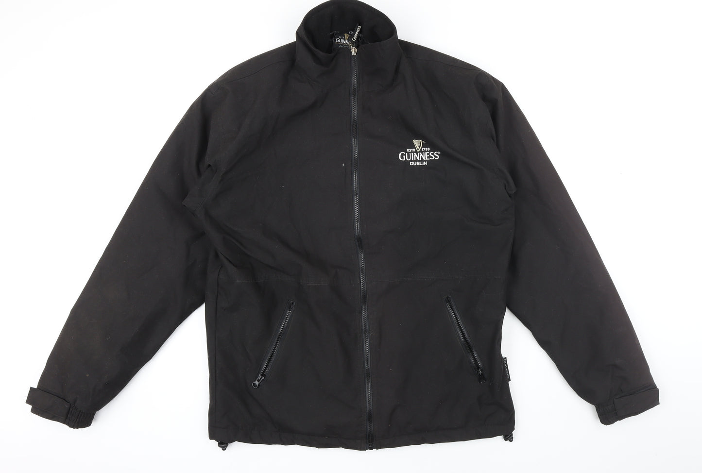 Gunniess Mens Black Jacket Size L Zip - Gunniess