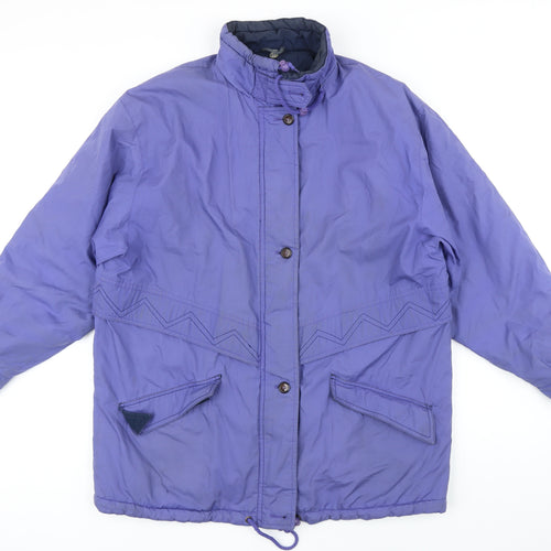 TELEMAC Womens Purple Jacket Coat Size 14 Zip