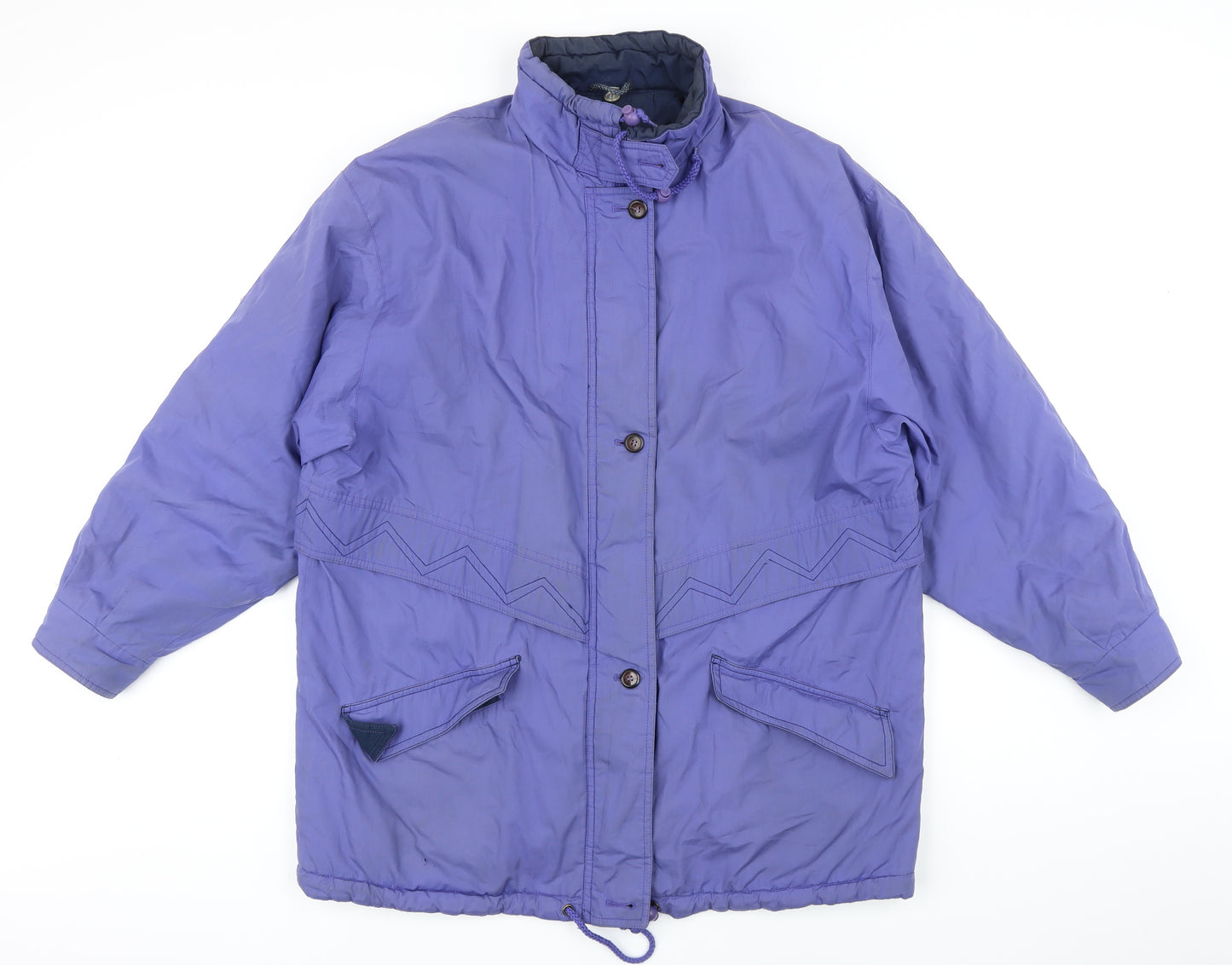 TELEMAC Womens Purple Jacket Coat Size 14 Zip