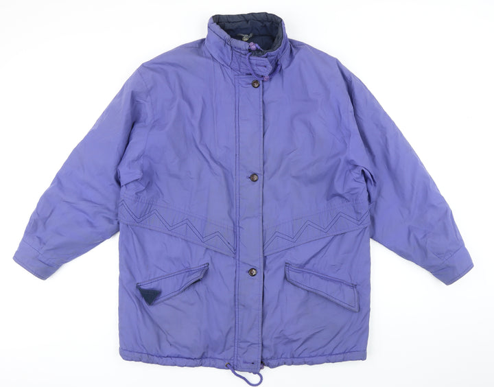 TELEMAC Womens Purple Jacket Coat Size 14 Zip