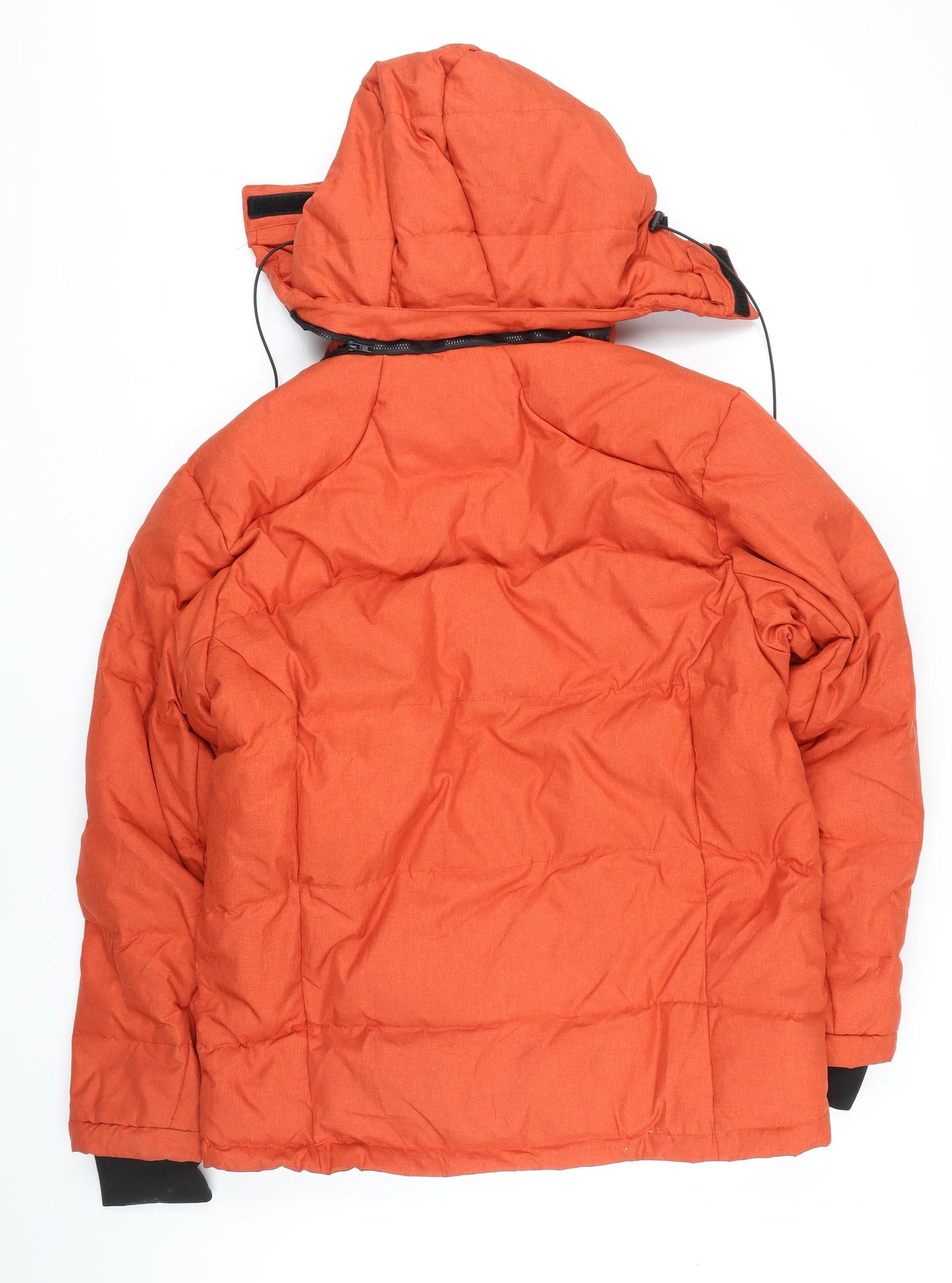 Down Fkow Mens Orange Jacket Coat Size L Zip