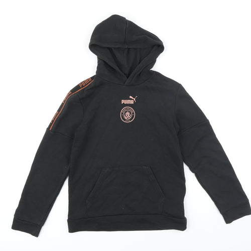 PUMA Boys Black Cotton Pullover Hoodie Size 11-12 Years - Manchester City