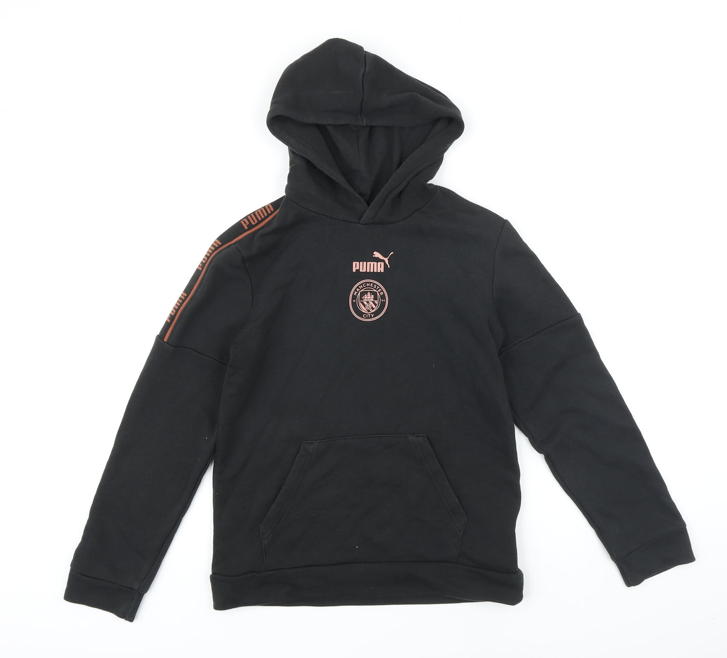 PUMA Boys Black Cotton Pullover Hoodie Size 11-12 Years - Manchester City