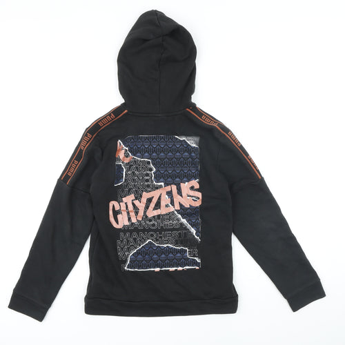 PUMA Boys Black Cotton Pullover Hoodie Size 11-12 Years - Manchester City