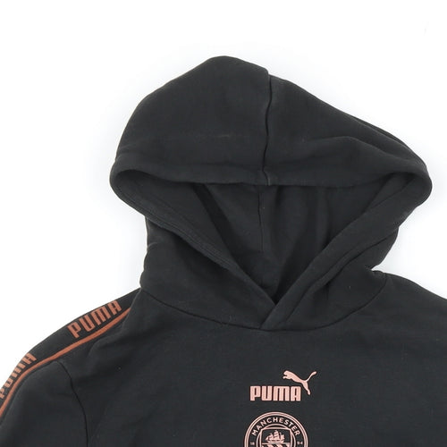 PUMA Boys Black Cotton Pullover Hoodie Size 11-12 Years - Manchester City