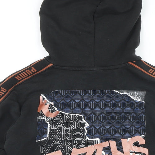 PUMA Boys Black Cotton Pullover Hoodie Size 11-12 Years - Manchester City