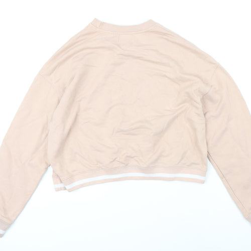 Pull&Bear Womens Pink Cotton Pullover Sweatshirt Size XS
