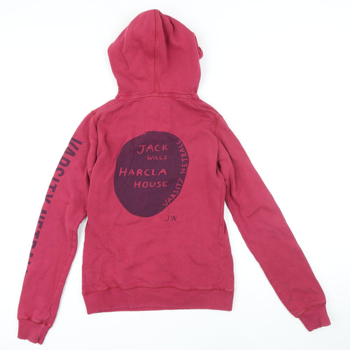 Jack Wills Womens Purple Cotton Pullover Hoodie Size 10