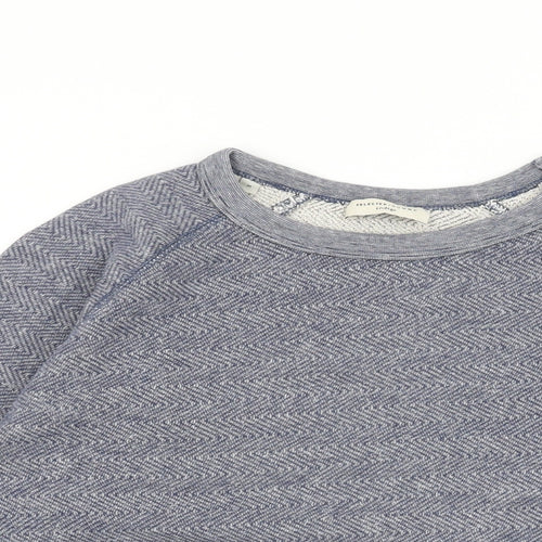 Selected Homme Mens Blue Cotton Pullover Sweatshirt Size M