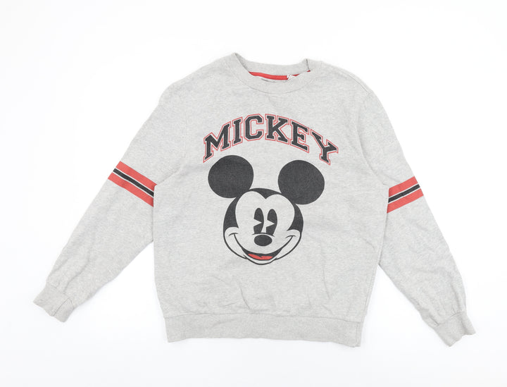 Disney Womens Grey Cotton Pullover Sweatshirt Size S Pullover