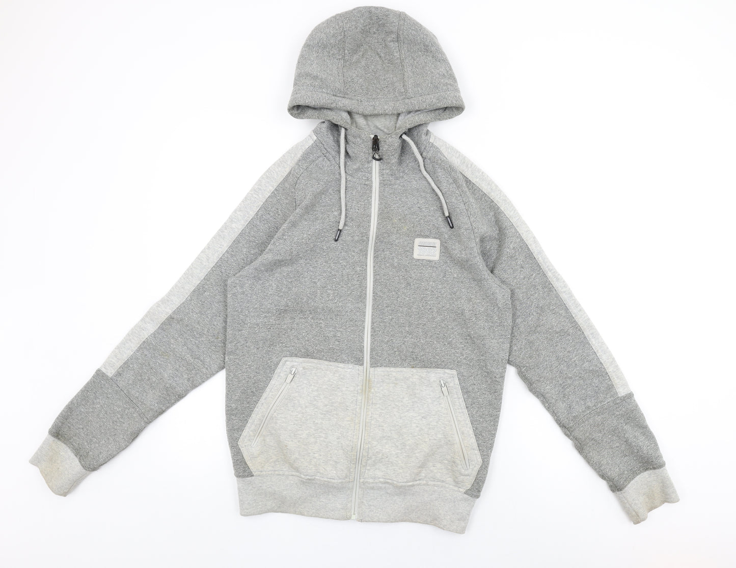 McKenzie Mens Grey Cotton Full Zip Hoodie Size S