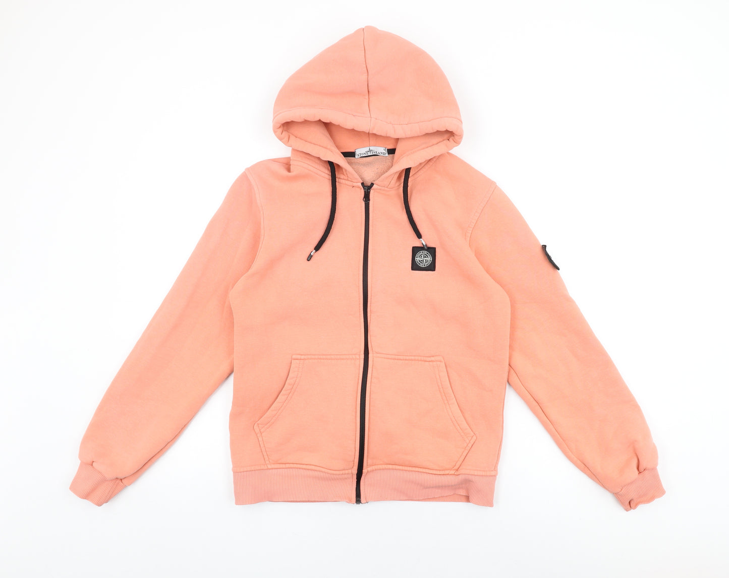 Stone Island Mens Pink Cotton Full Zip Hoodie Size S