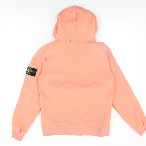 Stone Island Mens Pink Cotton Full Zip Hoodie Size S